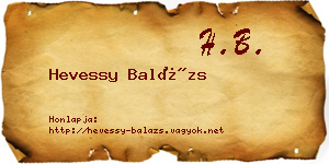 Hevessy Balázs névjegykártya